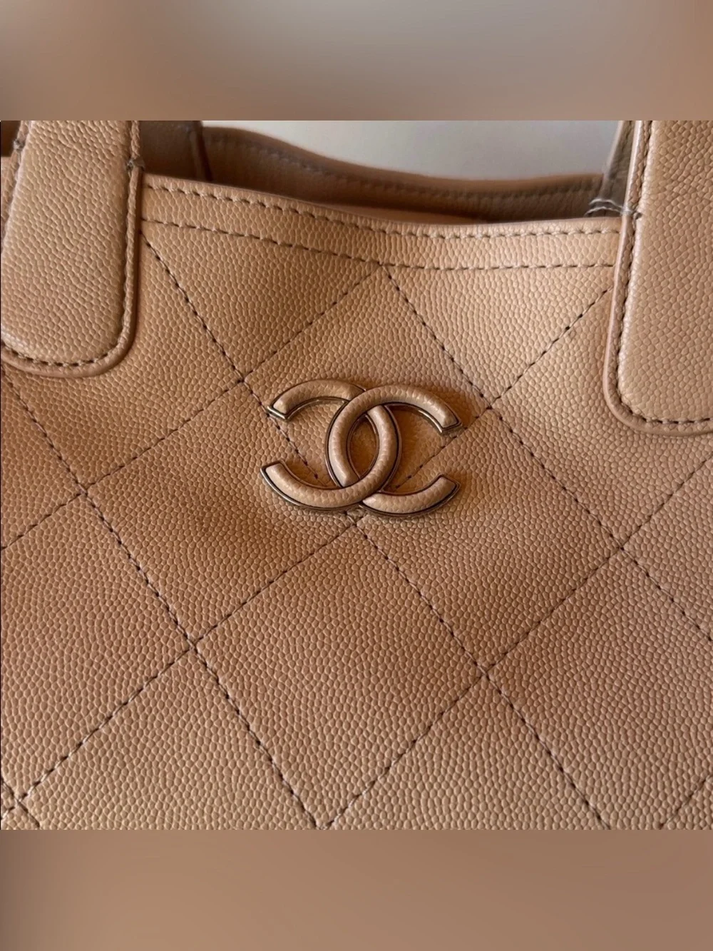 CHANEL Caviar Stitched Large Shopping Tote